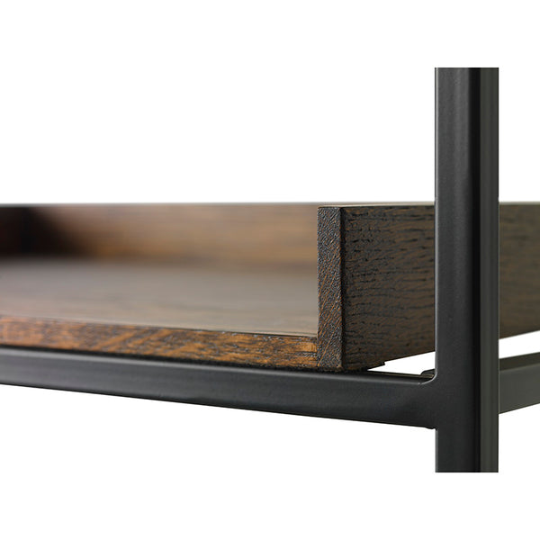 Rivoli Display Unit 1.8m - Smoked Oak & Black – Modern Furniture