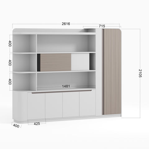 LUSH Display Unit 261.5cm - White & Taupe