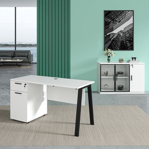 ASPEN Single Workstation 160cm - White & Black