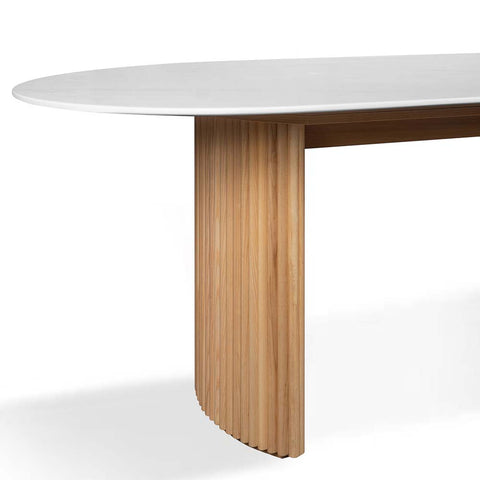 FLEUR Dining Table 200cm - Oak & Marble