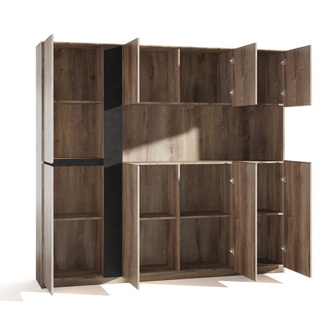 TRIBECA Display Wall Unit 218cm - Warm Oak