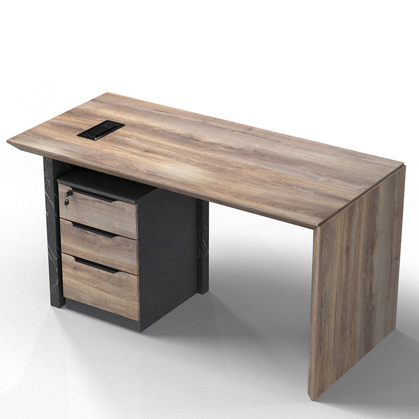 LOGAN Executive Desk Reversible 150cm - Warm Oak & Black – Modern Furniture