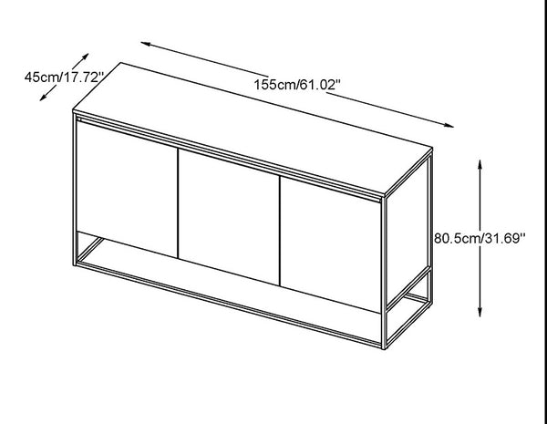 RIVOLI Sideboard 1.55M - Brushed Smoked Oak | Modern Furniture ...