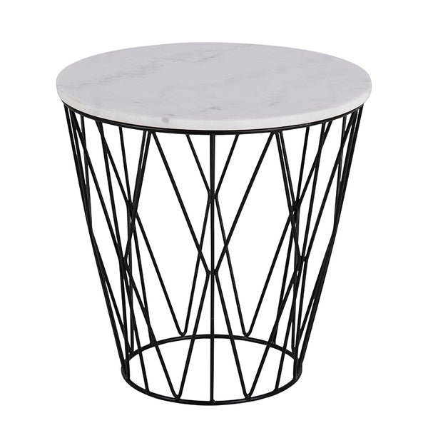 DARBY Side Table Marble 50cm - White – Modern Furniture