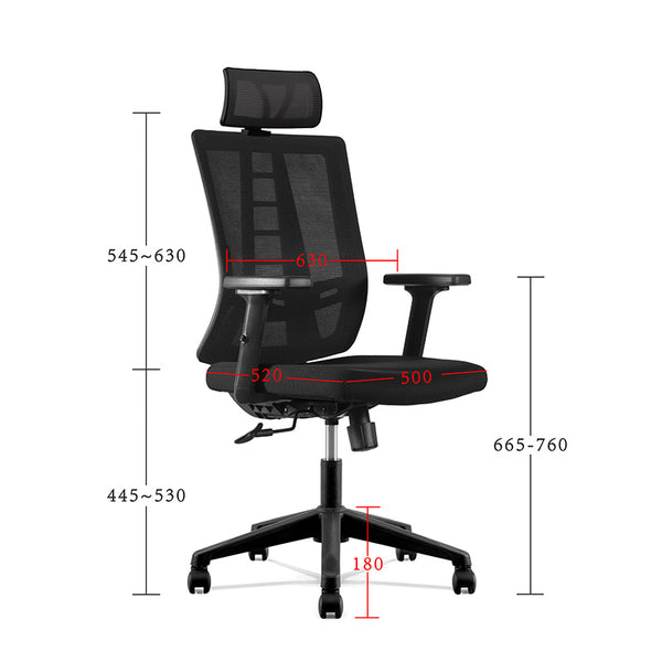 RUNE Executive Office Chair with Headrest - Black – Modern Furniture