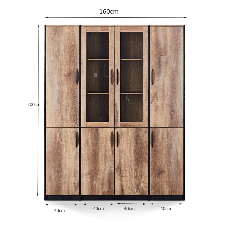 REGGIE Display - – Oak Warm Black Unit & 160cm Modern Furniture