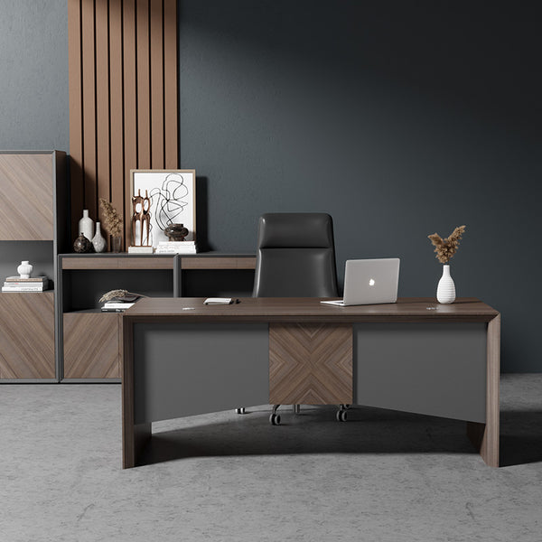 MONTE Executive Desk with Reversible Mobile Return 180cm - Hazelnut ...