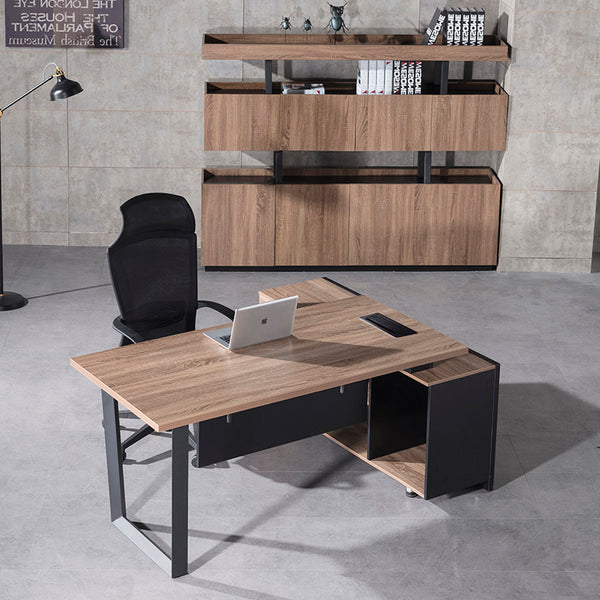 ADRIANO Executive Office Desk with Left Return 160-180cm - Light Brown ...